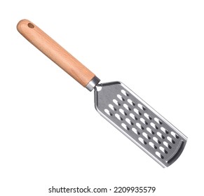 Kitchen hand grater isolated on white background. New clean grater with wooden handle. - Powered by Shutterstock