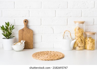 Kitchen hot dishes pedestal for product display with cooking ingredients - Powered by Shutterstock