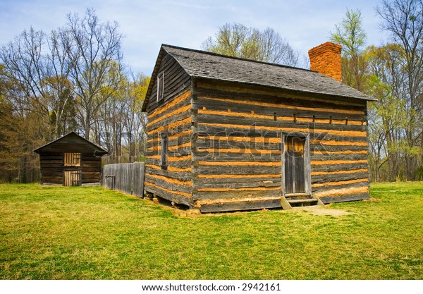 Kitchen House Log Cabin Recreation Birthplace Stock Photo Edit