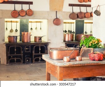 Kitchen interior with vintage kitchenware
