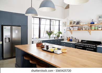 Kitchen Island In A Large Family Kitchen