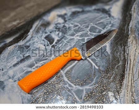 Kitchen knife, with orange handle
