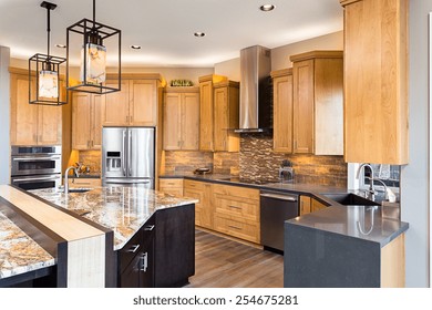 Kitchen In Luxury Home With View Of Cabinetry