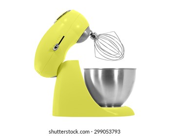 Kitchen Mixer With A Bowl And Beater Isolated On White Background