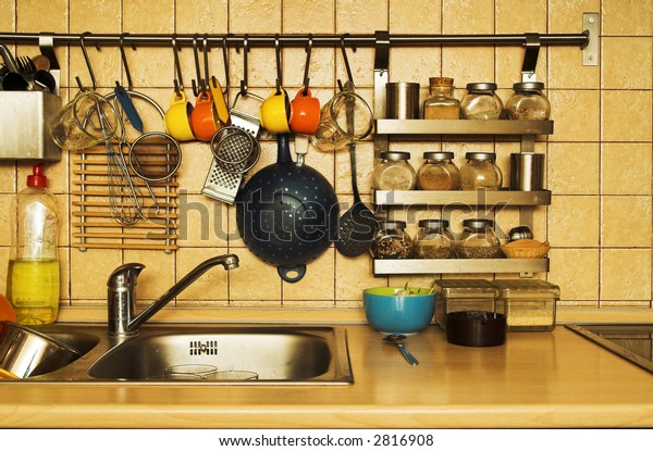Kitchen Objects Busy Everyday Kitchen Stock Photo Edit Now 2816908