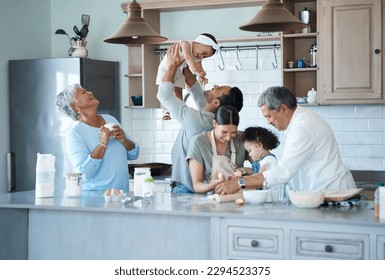 The kitchen is our favourite place to be. Shot of a multigenerational family baking together in the kitchen. - Powered by Shutterstock