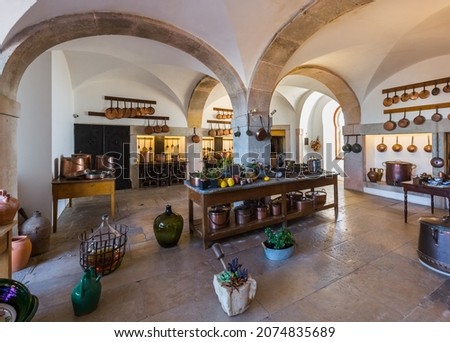 Kitchen in Pena Palace - Sintra Portugal - architecture background