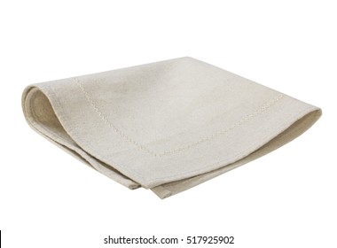 Kitchen plaid cloth napkin isolated on white background.