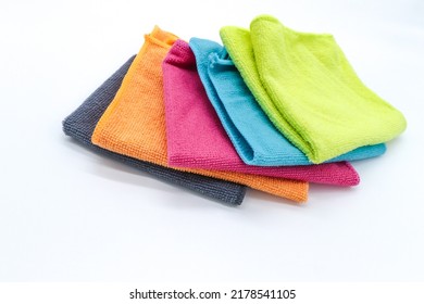 Kitchen Rag Of Different Colors On White Background