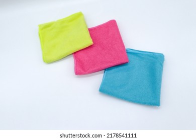 Kitchen Rag Of Different Colors On White Background