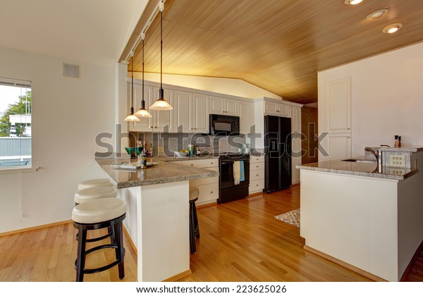 Kitchen Room Paneled Ceiling White Cabinets Stock Photo Edit Now