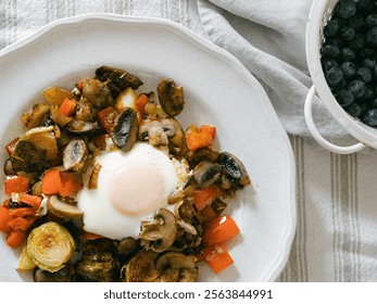Kitchen scene with fruits and vegetables basic cooking