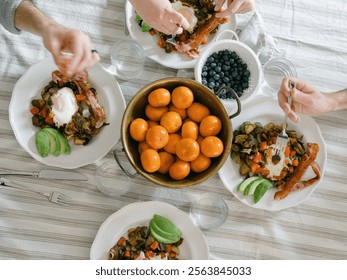 Kitchen scene with fruits and vegetables basic cooking