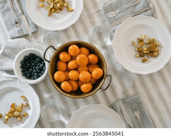 Kitchen scene with fruits and vegetables basic cooking