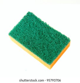 A Kitchen Sponge Isolated On The White Background