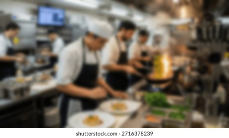 Kitchen Symphony Chefs Creating Culinary Magic in Restaurant Backstage.