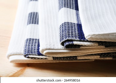 Kitchen Towel On Wooden Background