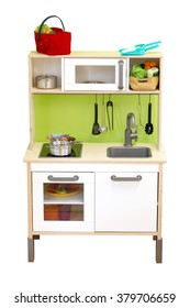 Kitchen Toy Set Isolate Over White Background