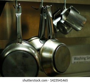 Kitchen Utensils Pans Pots Hanging 260nw 1423541465 