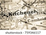 Kitchener. Canada on a map.