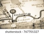 Kitchener. Canada on a map.