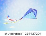 Kite flying in the sky. Instagram effect