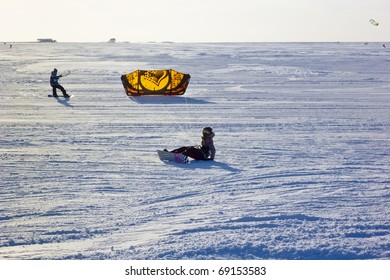 Kite Surfer In The Snow