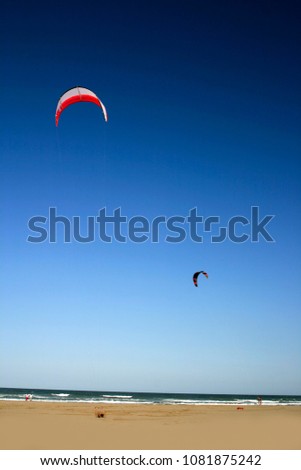 Similar – Image, Stock Photo high achiever Kitesurfing