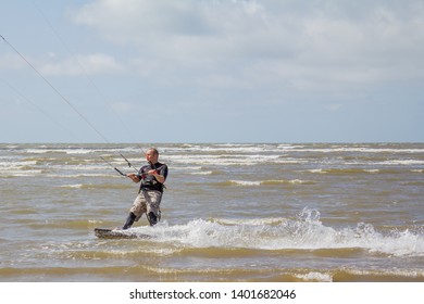 Kite Surfing On The Beach - Lytham St Annes, UK - 24 July 2011