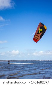 Kite Surfing On The Beach - Lytham St Annes, UK - 24 July 2011