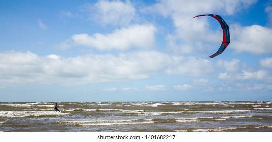 Kite Surfing On The Beach - Lytham St Annes, UK - 24 July 2011