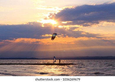 Kite Surfing On The Lake