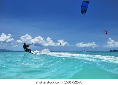 Kite Surfing In The Sea