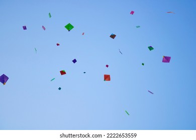 Kites flying on Uttrayan (Makar Sankranti), Ahmedabad, Gujarat, India - Powered by Shutterstock