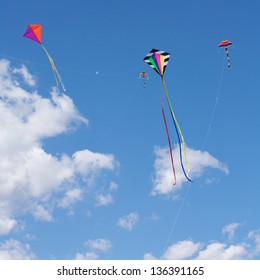 Kites flying in the sky, fun and exciting for children