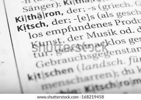 Kitsch - text and explanation in German language/Kitsch