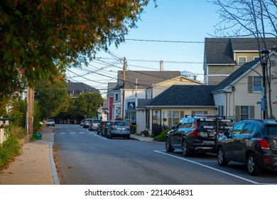 KITTERY, ME, USA - OCT. 20, 2021: Government Street Near Wallingford Square At Portsmouth Naval Shipyard In Town Of Kittery, Maine ME, USA. 