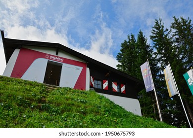 Kitzbuhel, Austria - July 28, 2017. Hahnenkamm Ski Race Start Point And The Austrian Alps In Summer, Kitzbuhel, Tirol, Austria.