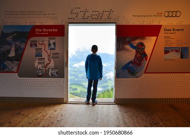 Kitzbuhel, Austria - July 28, 2017. Hahnenkamm Ski Race Start Point , Austrian Alps,  Kitzbuhel, Tirol Austria.