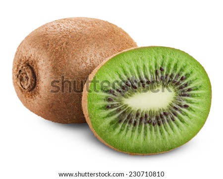 Kiwi fruit isolated on white background. Clipping Path