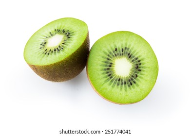 Kiwi Fruit On White Background