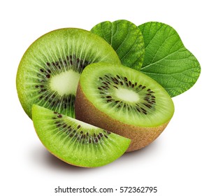 kiwi isolated on white background with clipping path