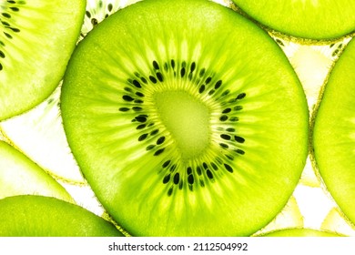 Kiwi Macro,Kiwi fruit pattern. Healthy food background, overhead. - Shutterstock ID 2112504992