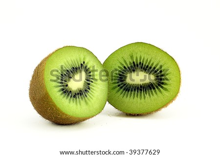 a kiwi sliced in half