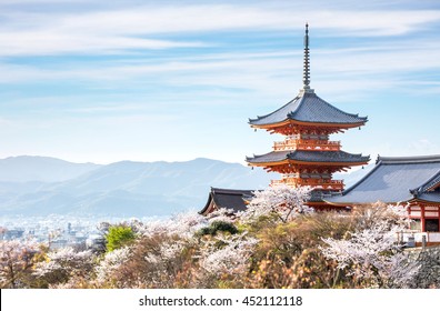 Kiyomizu-dera Temple and cherry blossom season (Sakura) on spring time in Kyoto, Japan