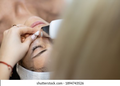 Kiyv, Ukraine, 12.21.2019, beautician's office, girl during the procedure