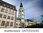 Klagenfurt city landmark in Austria. Klagenfurter Dom (Klagenfurt Cathedral).