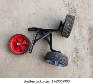 Klang, Selangor, Malaysia: 25th June 2020- Kid Bike Tires On The Floor