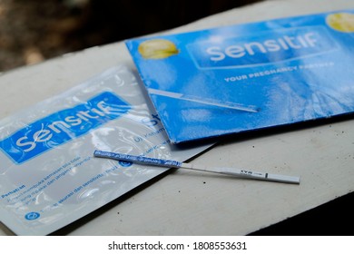 Klaten, Central Java September 04 2020 Manual Pregnancy Test Pack, Line Two / Positive