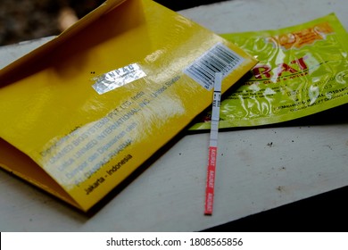 Klaten, Central Java September 04 2020 Manual Pregnancy Test Pack, Line Two / Positive